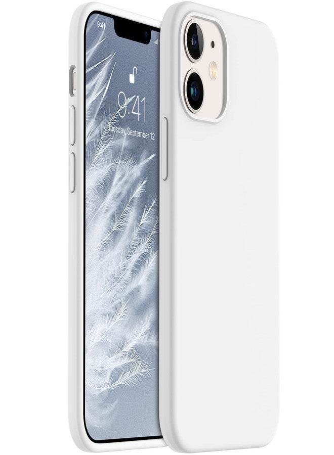 AOTESIER Shockproof Designed for iPhone 12 Mini Case, Food Grade Liquid Silicone Phone Case with [Soft Anti-Scratch Microfiber Lining] Drop Protection 5.4 inch Slim Thin Cover, White - Image 1